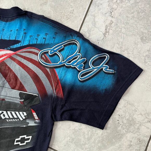 VTG Dale Earnhardt Jr National Guard T-Shirt XL All Over Print AOP Chase NASCAR - Picture 5 of 6